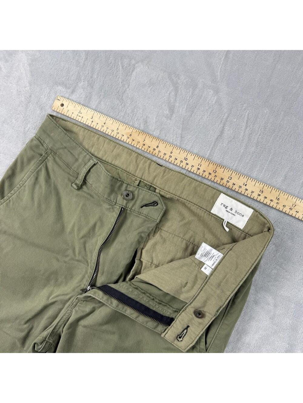Rag and Bone Pants Men 31x30 Pale Army Green Fit 2 Stretch Twill Chino Preppy - Picture 5 of 12